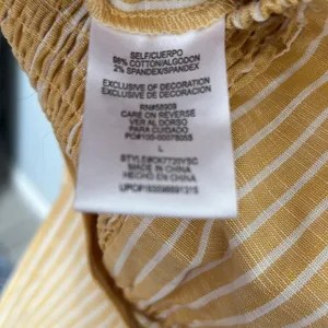 Copper Key Yellow White Striped Jumpsuit Womens Large Wide Leg Smocked Tie Waist thumbnail 7