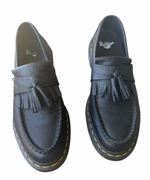Dr. Martens Adrian Quad Black Platform Chunky Leather Tassle Loafer Women’s 9 thumbnail 1