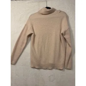 Sundance 100% Cashmere Asymmetrical Turtleneck‎ Sweater Peach Pink RN106205 thumbnail 5