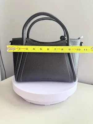 Black Top Handle Satchel Bag with Adjustable Shoulder Strap | Structured Handbag thumbnail 5