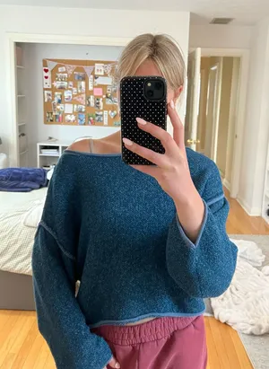 Free People Blue Knit Sweater thumbnail 1