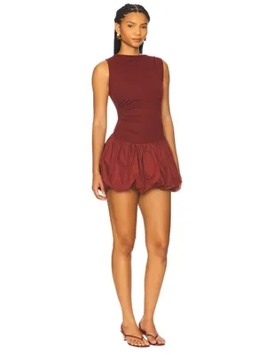 SNDYS x REVOLVE Maya Bubble Dress in Cranberry X-Small New Womens Mini thumbnail 3
