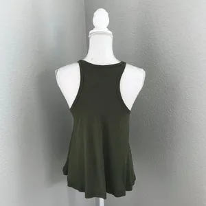 Free People Women Size Small Green Racerback Long Beach Tank Top thumbnail 4