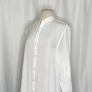 SUMMERSALT The Silky Luxe Short Effortless Shirtdress Cover-Up Solid‎ White XS thumbnail 6