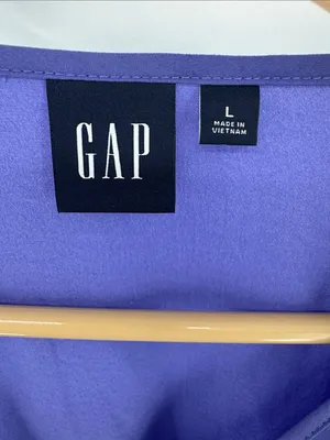 GAP open back blouson Midi Dress in Violet L silky wedding guest event party thumbnail 12