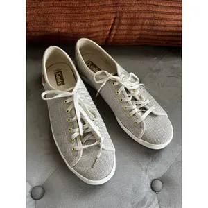 Keds Gray Striped Low Top Sneaker Lace Up sz 8.5 Preppy Comfort Shoes Minimalist thumbnail 9
