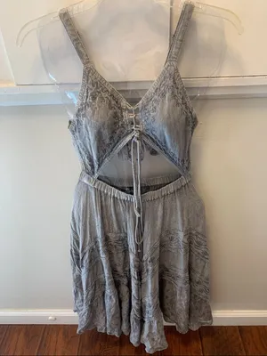 Advance Apparels Olive Green Lace-Up Cutout Midi Dress thumbnail 3