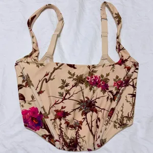 Out From Under Urban Outfitters Corset Top Tan Floral Small‎ S Bustier Coquette thumbnail 1