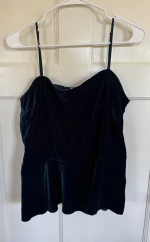 Intimately Free People dark teal velvety camisole top size medium thumbnail 1