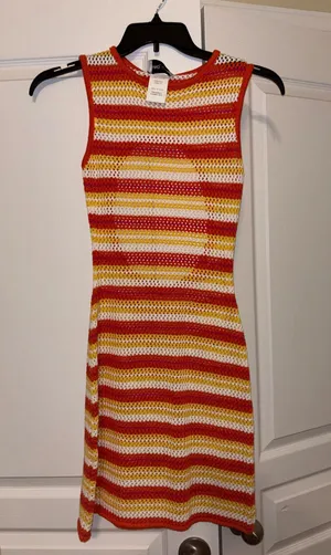 Princess Polly Orange Crochet Dress thumbnail 2