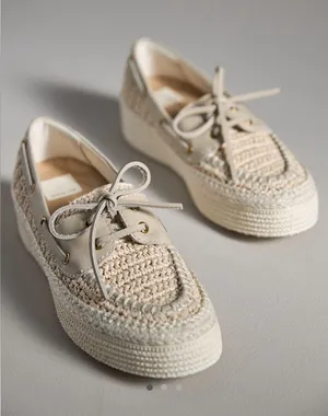 Anthropologie Dolce Vita Raffia Platform Boat Shoes thumbnail 1