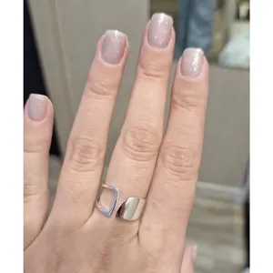 Boutique NEW Unique Geometric‎ Ring | Rhodium Plated 925 Sterling Silver, Abstract Ring thumbnail 3
