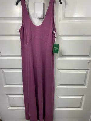 Halara U Neck Flowy Maxi Casual Tank Dress Violet Floral Yarn Medium Flowy Slit thumbnail 2