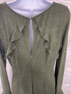 Lulus Favorite Tune Olive Green Faux Wrap Sweater Dress thumbnail 4