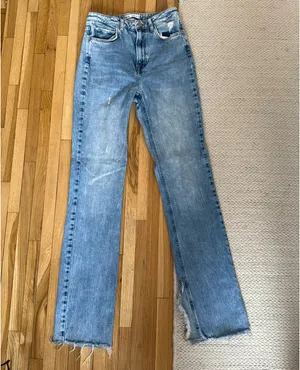 Zara high waisted split leg denim Jean thumbnail 1