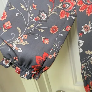LOFT XL V Neck 3/4 Sleeve Floral Boho Cottagecore Whimsigoth Blouse thumbnail 5