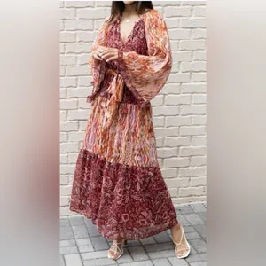 BTFL-LIFE Kira Angel Tiered Chiffon Med Dress Whimsical Fairycore Boho-Chic Fall thumbnail 3
