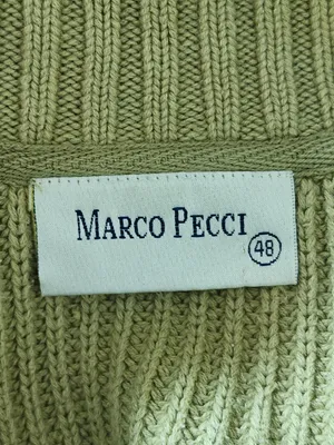 Marco Pecci Green Ribbed Knit Cropped Cardigan Sweater Size 48 IT / US 14 Flaw thumbnail 7