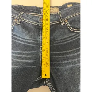 BKE Harper Bootcut Jeans Womens 33L Dark Wash Rhinestone Embellished Mid‎ Rise thumbnail 5