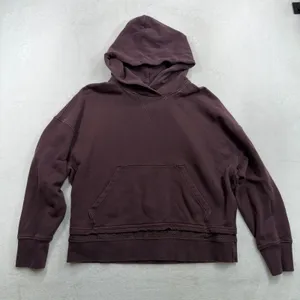 Lululemon Size 12 Warm Down Hoodie Sweatshirt Pelt Burgundy Light Terry Athletic thumbnail 2