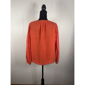 FREE PEOPLE Stars Align Cotton Eyelet Top in Orange Size M *‎ thumbnail 2