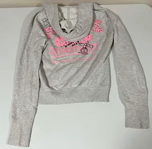 Victoria’s Secret PINK Gray Y2K Diamond Zipper Sweater Sweatshirt Hoodie XS 🎀✨ thumbnail 5