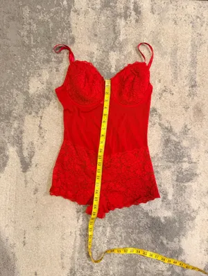 Rampage Red Lace Chemise Bodysuit thumbnail 8