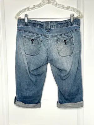 American Eagle Y2K Denim Roll Up Capri Sz 4 thumbnail 3