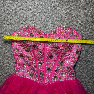 Dress Women Size 4 Strapless Evening Gown Pink Multicolor Rhinestone Gala thumbnail 8