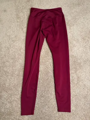 Nike Dri-FIT High‎ Rise Leggings Burgundy Wine Athletic Workout Pants Size Small thumbnail 4