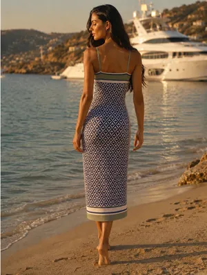 Alice + Olivia Amalfi Coast Geometric Bodycon Midi Dress Medium NWT thumbnail 3