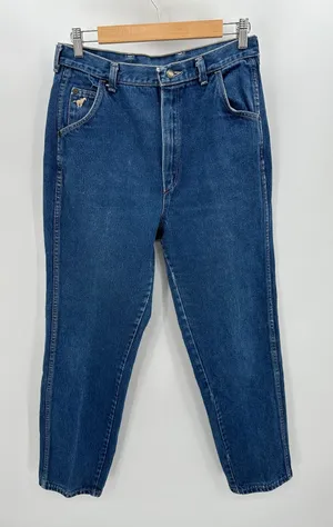Wrangler Vintage Jeans Womens 16 Blue No Fault Denim Straight Leg Horse‎ Pocket thumbnail 1