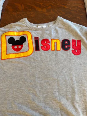 Disney Gray Sweatshirt with Red & Yellow Appliqué size medium thumbnail 10