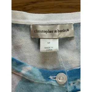 NWT Christopher & Banks Women Size Medium Mediterranean Coast Village Cardigan thumbnail 3