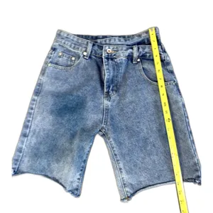 Y2K 90s High Waist Asymmetrical Denim Shorts Womens S Blue Mom Jean Summer thumbnail 5