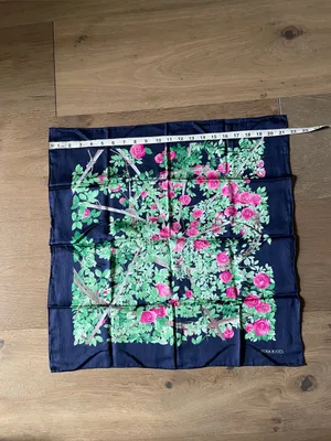 Nina Ricci Floral Handkerchief Bandana Neckerchief Scarf Silk? thumbnail 4