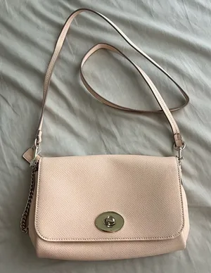Coach Light Pink Cream Pebbled Leather Bag thumbnail 1