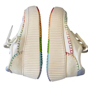 Dolce Vita Dolen Rainbow Stitch Iridescent White Sneaker Pride LGBTQ thumbnail 2