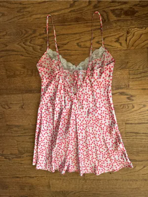 Victoria's Secret Small Night Lace Slip Cami Pink Hearts Valentines Coquette Y2K thumbnail 3