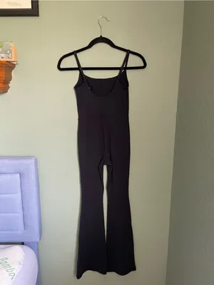 Aritzia Wilfred Free Divinity Kick Flare Jumpsuit 2XS / XXS Black One Piece thumbnail 8