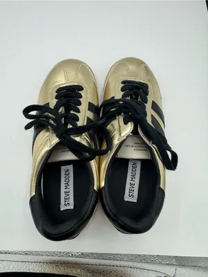 Steve Madden Nirvanna Gold Metallic Sneakers Size 7 retro trendy sporty school thumbnail 5
