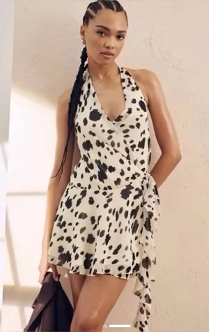 Abercrombie and Fitch Draped Halter Mini Dress thumbnail 1