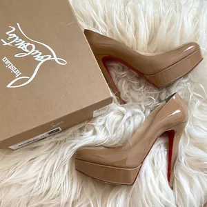 Christian Louboutin Camel Patent Bianca High Heels thumbnail 1