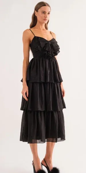 Black Bow Midi Dress thumbnail 1