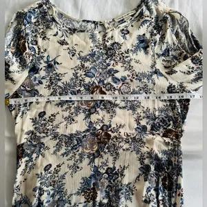 AMERICAN EAGLE OUTFITTERS Dress Cold Shoulder Blue Floral Boho Long Sleeve XS thumbnail 8