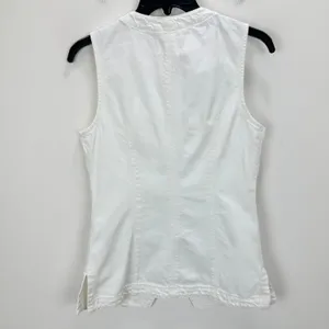 Madewell Denim High Crewneck Vest Tile White Minimalist Utility Pockets US 0 thumbnail 12