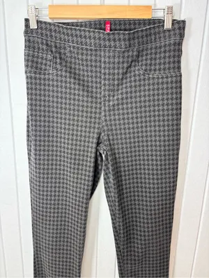 SPANX‎ Black & Gray Houndstooth Leggings Size L thumbnail 2