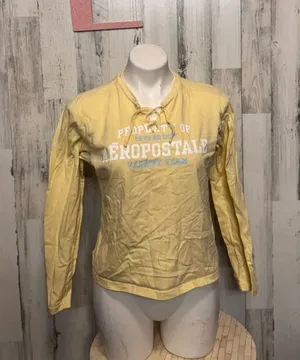Aeropostal yellow long sleeve top thumbnail 1