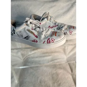 GUESS White Sneakers with Multicolor Graffiti Accents Women Size 6.5 thumbnail 4