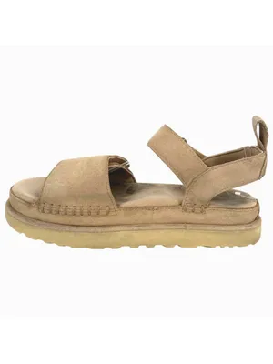 UGG Goldenstar Platform Sandals Beige Suede Bohemian California Casual Size 9 thumbnail 4